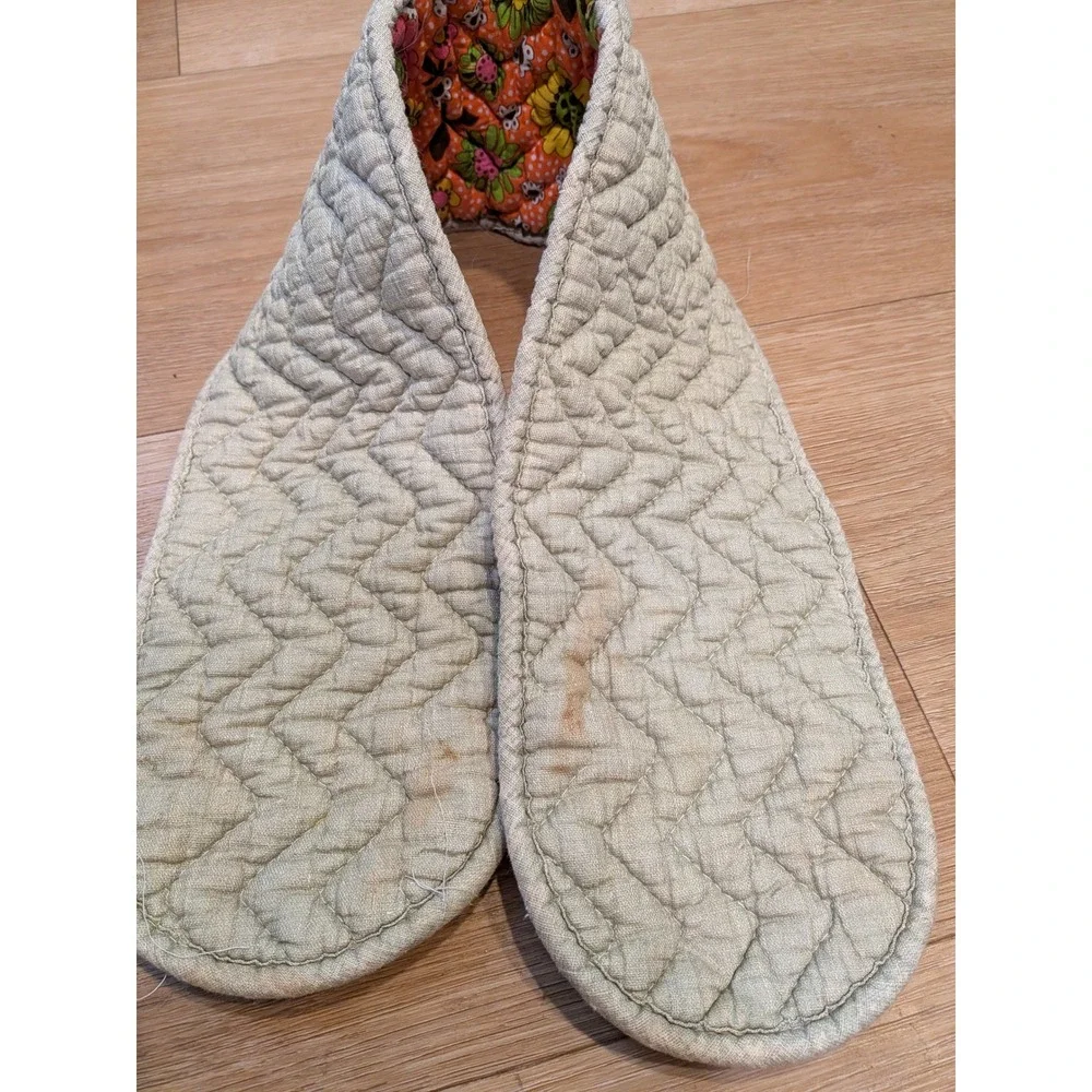 Vintage 60s Psychedelic Floral Double Oven Mitt Retro‎ Mod Flower Power Quilted